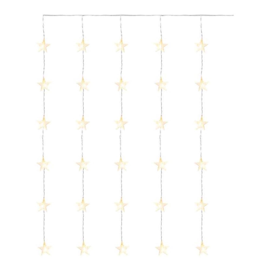 LED-kerstverlichting voor buiten, 30×LED / 3,9 m, IP44, sterren