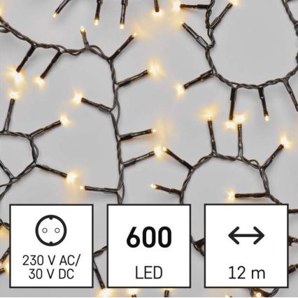 LED kerstverlichting voor buiten 600xLED/17m IP44 warm wit