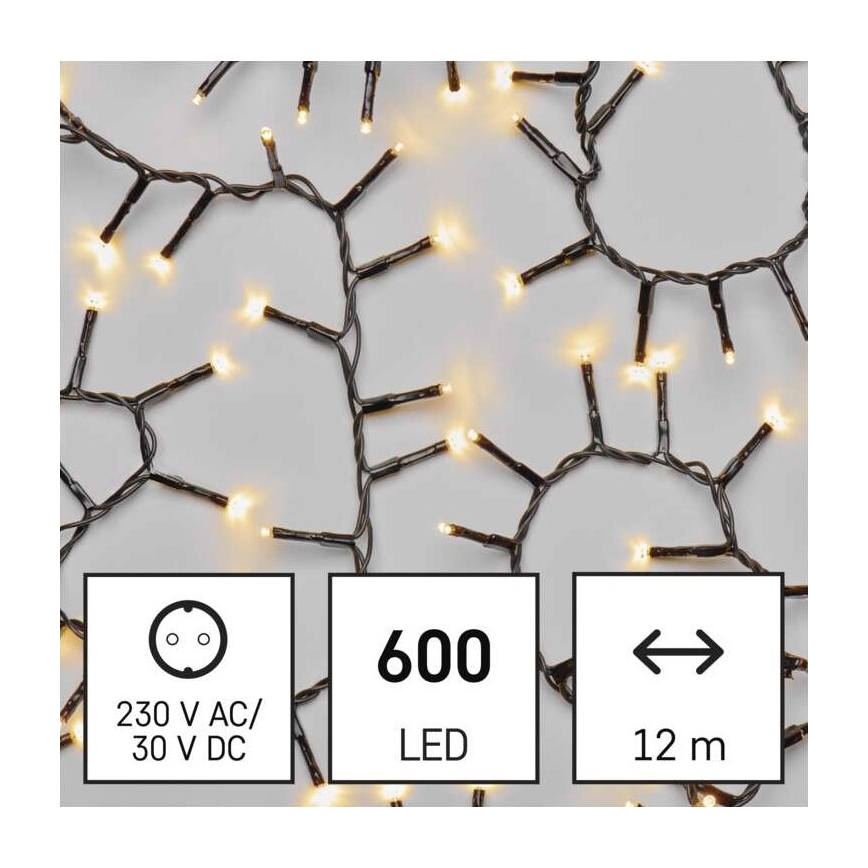 LED kerstverlichting voor buiten 600xLED/17m IP44 warm wit