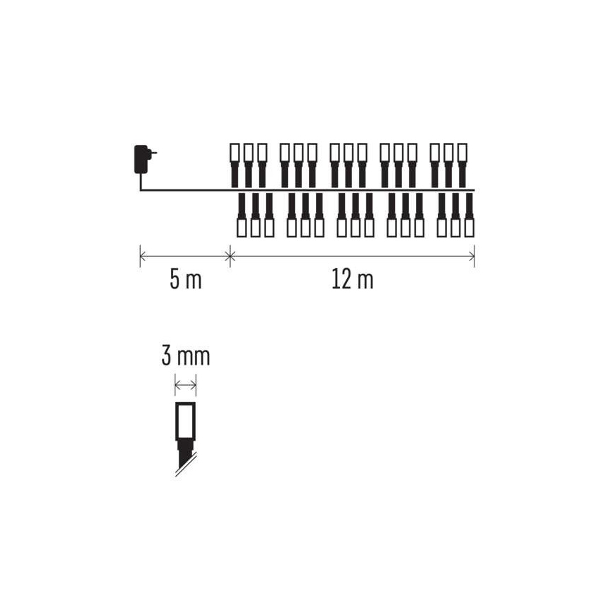LED kerstverlichting voor buiten 600xLED/17m IP44 warm wit