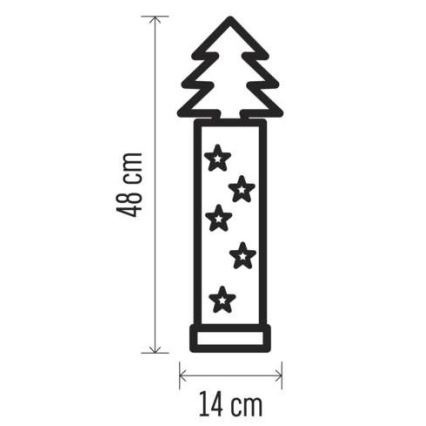 LED kerstversiering 5xLED/2xAA boom