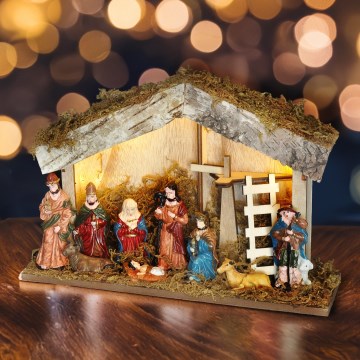 LED Kerstversiering LED/2xAA/warm wit kerststal