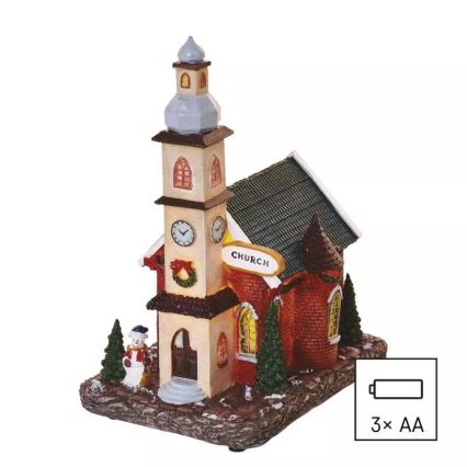 LED Kerstversiering LED/3xAA kerk