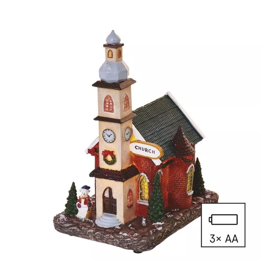 LED Kerstversiering LED/3xAA kerk