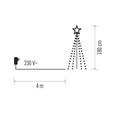 LED Kerstversiering voor buiten 180xLED/6W/230V boom IP44