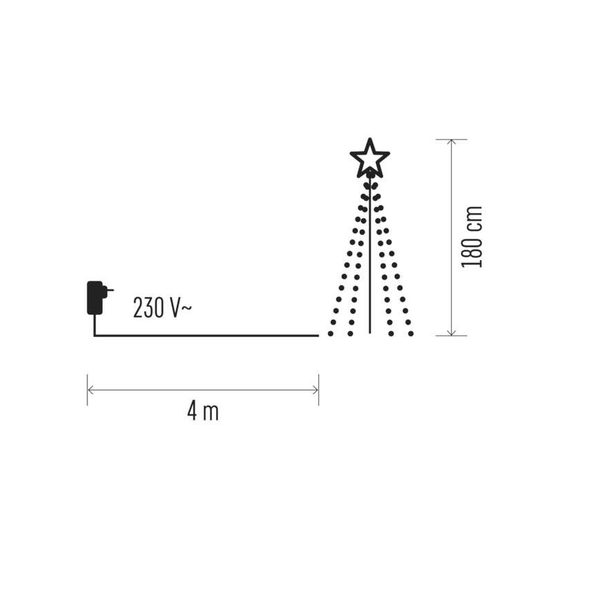 LED Kerstversiering voor buiten 180xLED/6W/230V boom IP44
