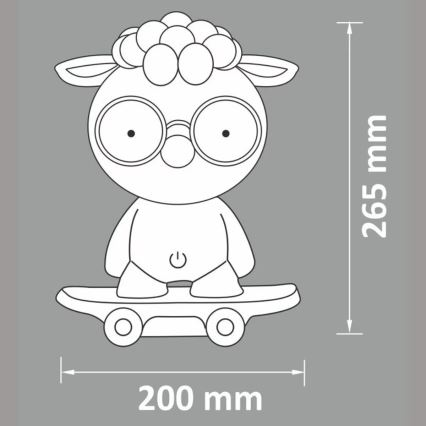 LED Kinder nachtlampje dimbaar LED/2,5W/230V schaap grijs