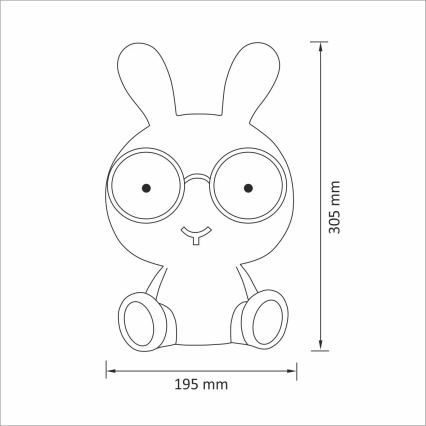 LED Kinder nachtlampje dimbaar LED/2,5W konijn blauw