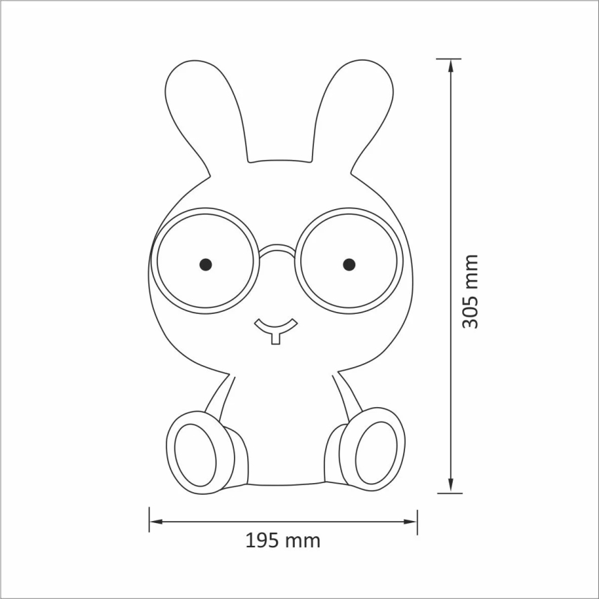 LED Kinder nachtlampje dimbaar LED/2,5W konijn blauw