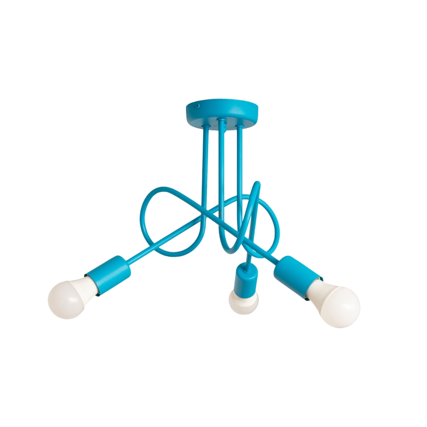 LED Kinder-opbouwluchter OXFORD 3xE27/15W/230V blauw