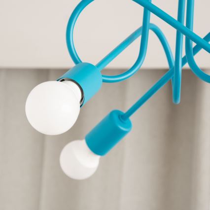 LED Kinder-opbouwluchter OXFORD 3xE27/15W/230V blauw