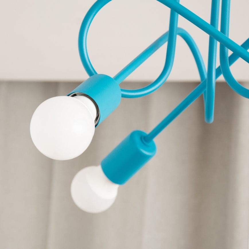 LED Kinder-opbouwluchter OXFORD 3xE27/15W/230V blauw