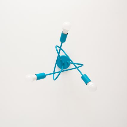 LED Kinder-opbouwluchter OXFORD 3xE27/15W/230V blauw