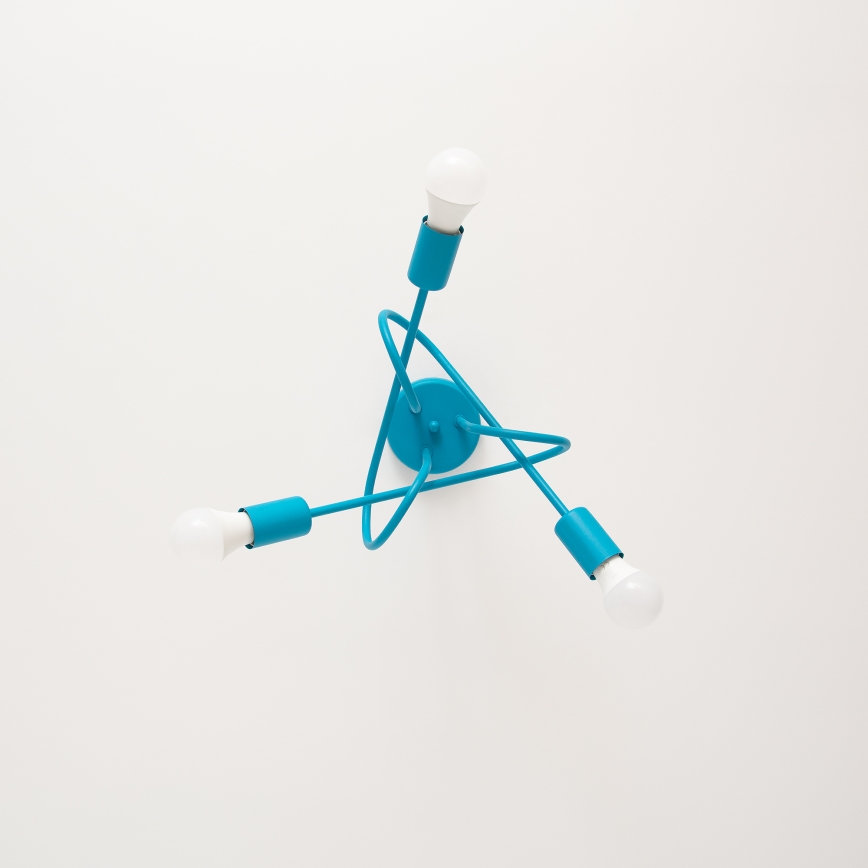 LED Kinder-opbouwluchter OXFORD 3xE27/15W/230V blauw