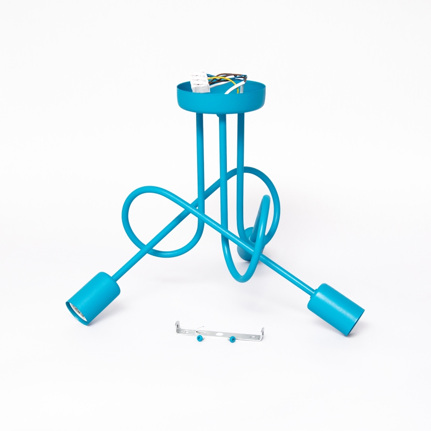 LED Kinder-opbouwluchter OXFORD 3xE27/15W/230V blauw