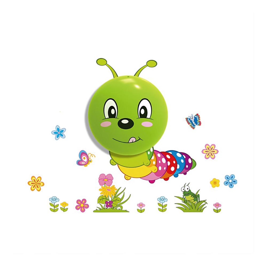 LED Kinder touch lamp WORM 1xLED/0,6W/3xAAA