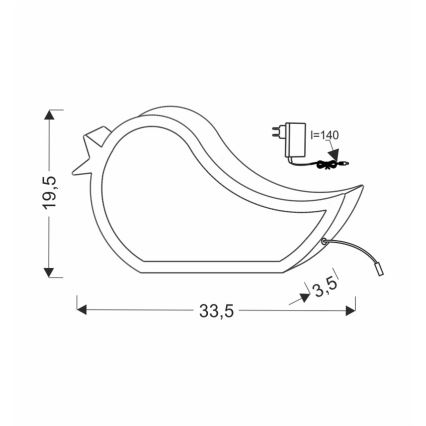 LED kinderbureaulamp BIRD LED/12W/230V blauw