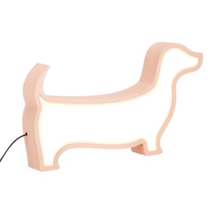 LED kinderbureaulamp DOG LED/12W/230V roze