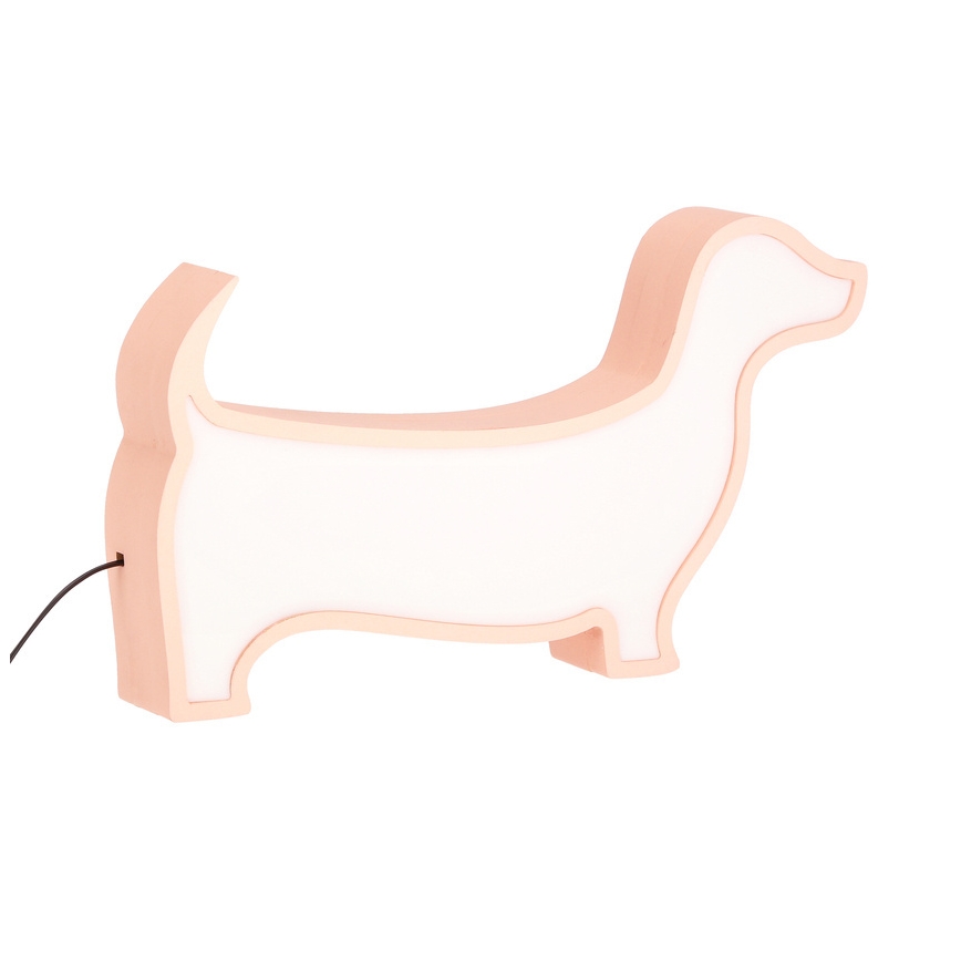 LED kinderbureaulamp DOG LED/12W/230V roze