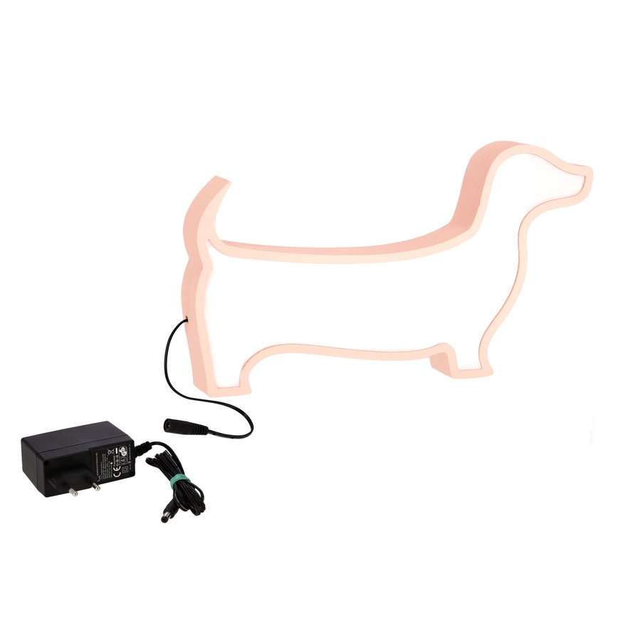LED kinderbureaulamp DOG LED/12W/230V roze