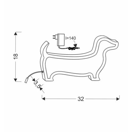 LED kinderbureaulamp DOG LED/12W/230V roze