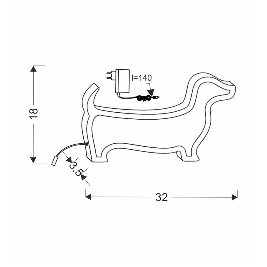 LED kinderbureaulamp DOG LED/12W/230V roze