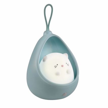 LED Kinderen oriëntatie lamp met sensor KITTY LED/0,5W/5V USB 1200 mAh blauw