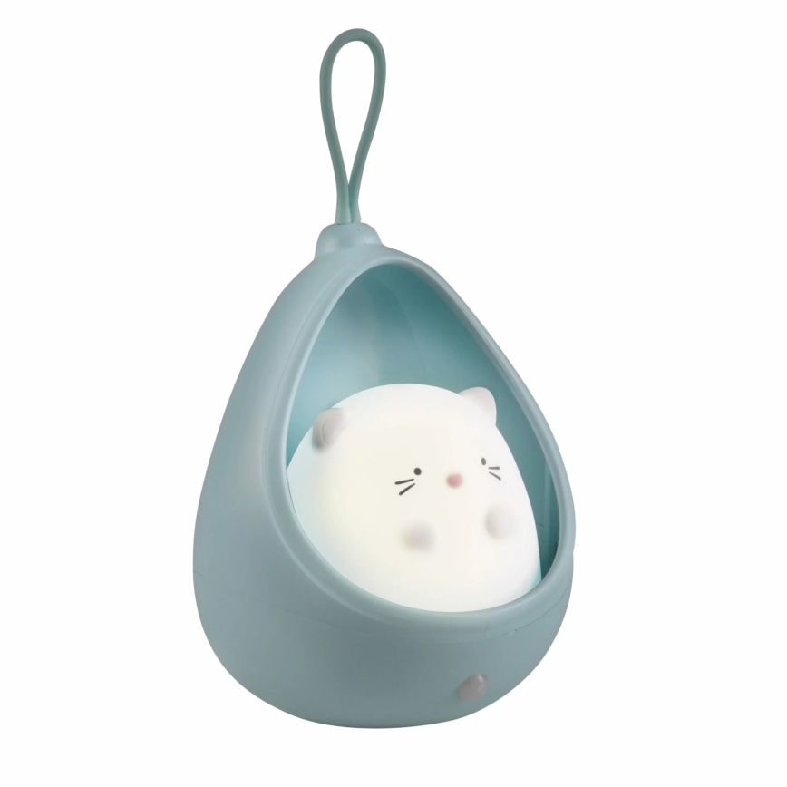 LED Kinderen oriëntatie lamp met sensor KITTY LED/0,5W/5V USB 1200 mAh blauw