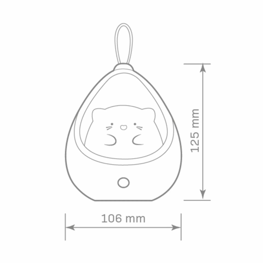 LED Kinderen oriëntatie lamp met sensor KITTY LED/0,5W/5V USB 1200 mAh blauw