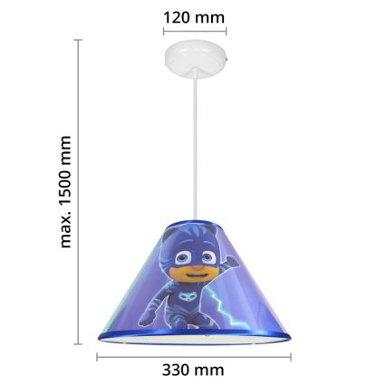 LED kinderhanglamp aan snoer PJ MASK 1xE27/40W/230V