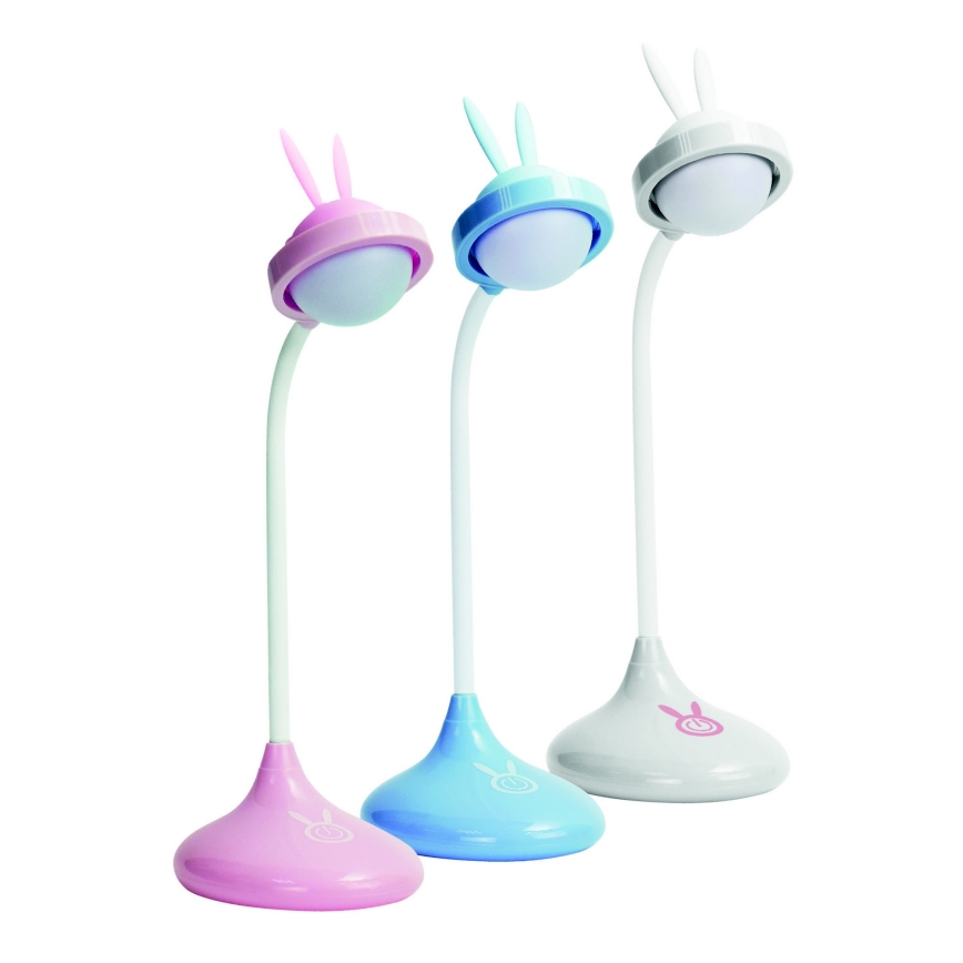 LED Kinderlamp KONIJN LED/0,4W/5V 3000/6500K + USB blauw