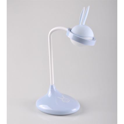 LED Kinderlamp KONIJN LED/0,4W/5V 3000/6500K + USB blauw