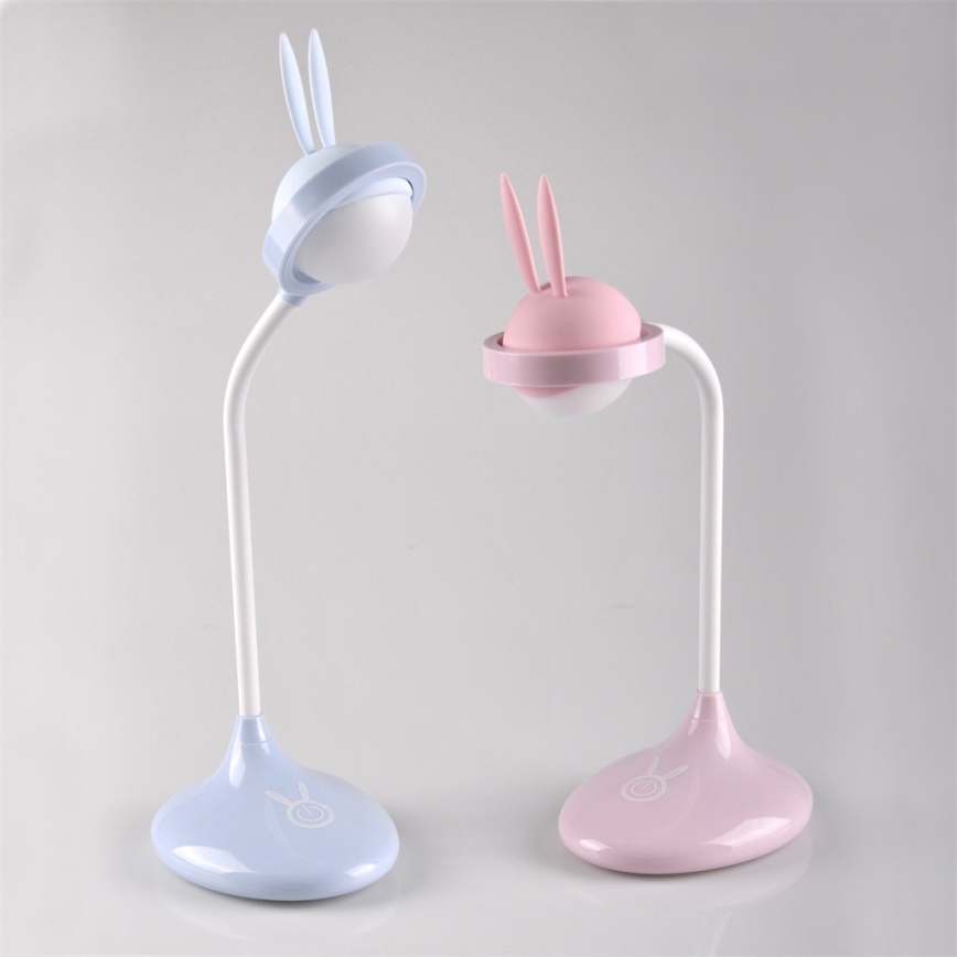 LED Kinderlamp KONIJN LED/0,4W/5V 3000/6500K + USB blauw