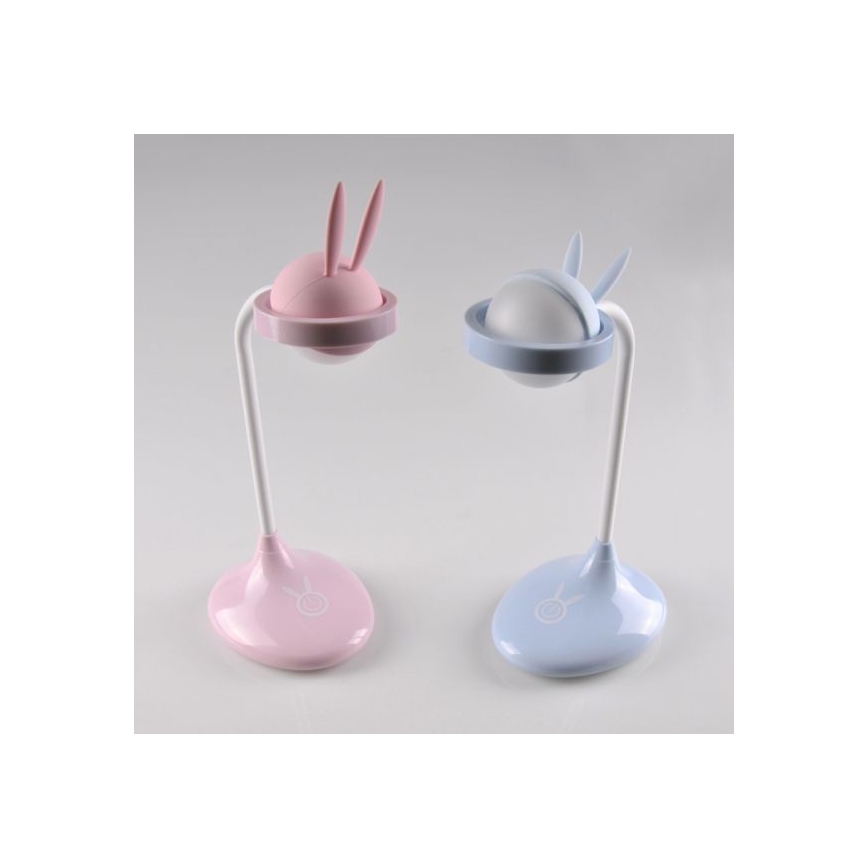 LED Kinderlamp KONIJN LED/0,4W/5V 3000/6500K + USB blauw