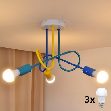 LED Kinderplafondlamp OXFORD 3xE27/15W/230V
