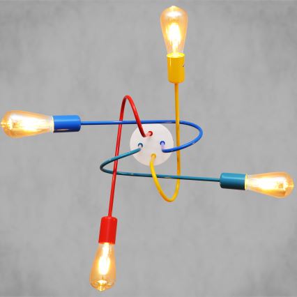 LED Kinderplafondlamp OXFORD 4xE27/10W/230V