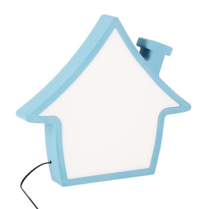 LED kindertafellamp HOUSE LED/10W/230V blauw