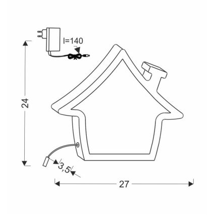 LED kindertafellamp HOUSE LED/10W/230V blauw