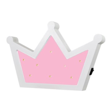 LED Kinderwandlamp LED/2xAA roze kroon