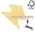 LED Kinderwandlamp met plank BLIKSEM LED / 4W / 230V