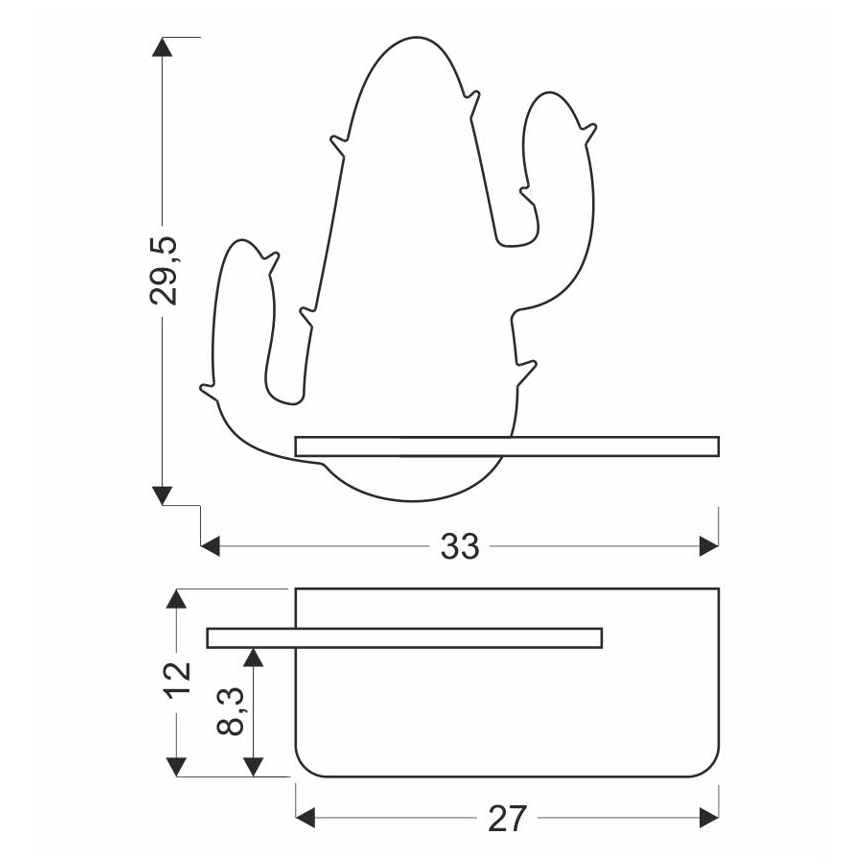 LED Kinderwandlamp met plank CACTUS LED/4W/230V groen/hout,