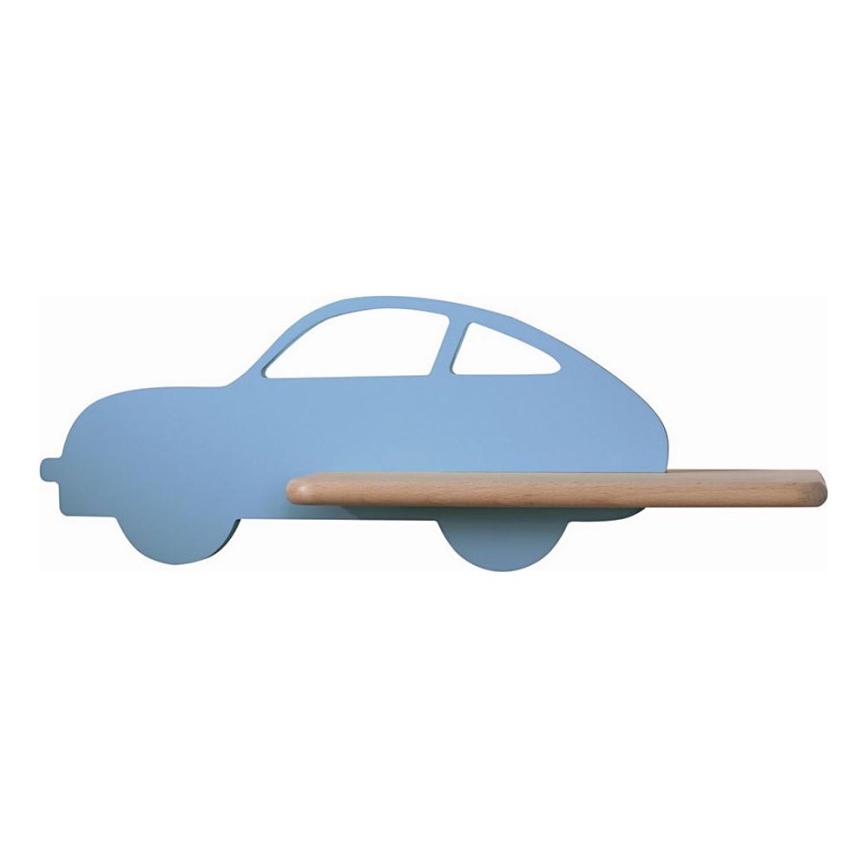 LED kinderwandlamp met plank CAR LED/5W/230V blauw/hout