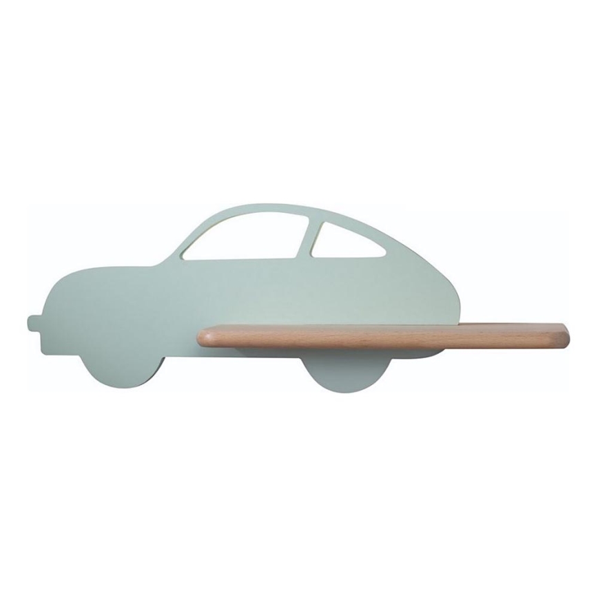 LED kinderwandlamp met plank CAR LED/5W/230V groen/hout