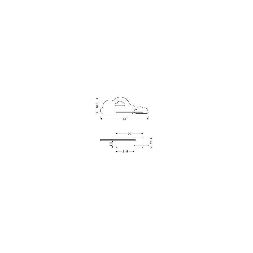 LED Kinderwandlamp met plank CLOUD LED/5W/230V roze/wit,