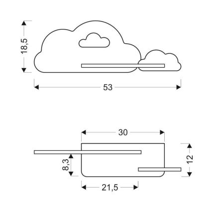 LED Kinderwandlamp met plank CLOUD LED/5W/230V wit/roze,