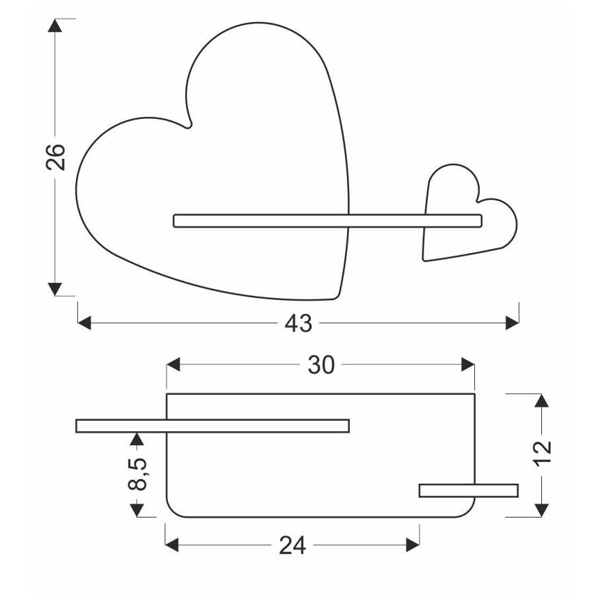 LED Kinderwandlamp met plank HEART LED/5W/230V roze/wit/hout,