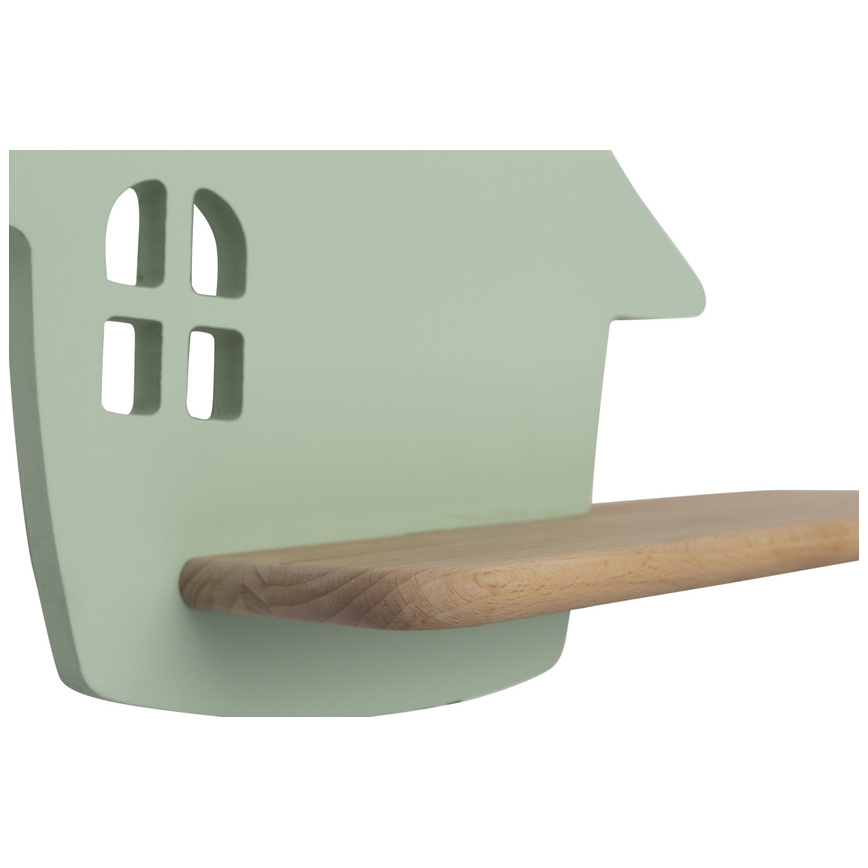 LED Kinderwandlamp met plank HOUSE LED/4W/230V groen/hout