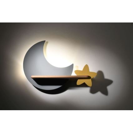 LED kinderwandlamp met plank MAAN LED / 5W / 230V