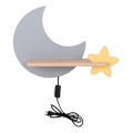 LED Kinderwandlamp met plank MOON LED/5W/230V,