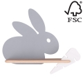 LED Kinderwandlamp met plank RABBIT LED/4W/230V grijs/wit/hout